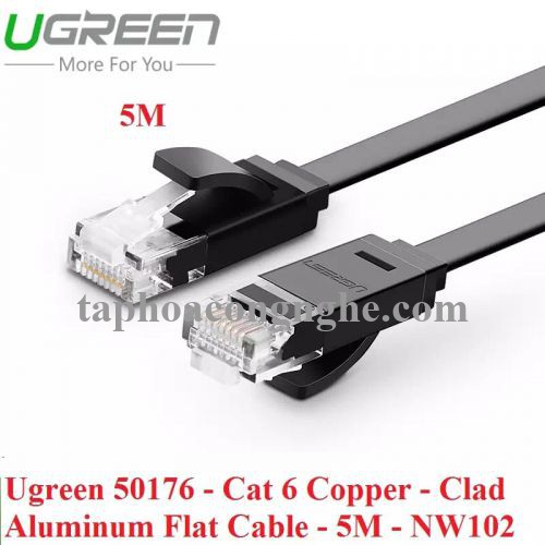 Ugreen 50176 5M màu Đen Cáp mạng LAN CAT6 dây dẹt NW102 30050176
